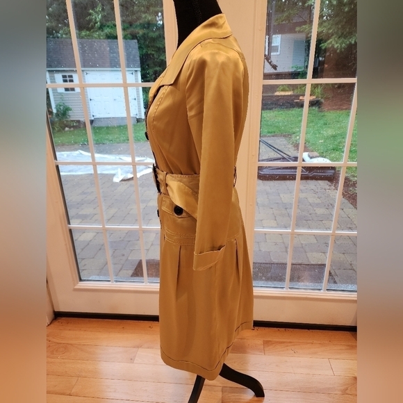 Vintage VERTIGO PARIS Satin Trench-Style Dress - Picture 3 of 16